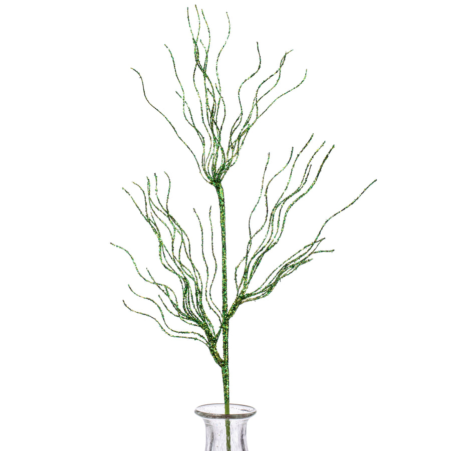 31" Glittered Spiral Pine Spray: Green Item Number: XS756293