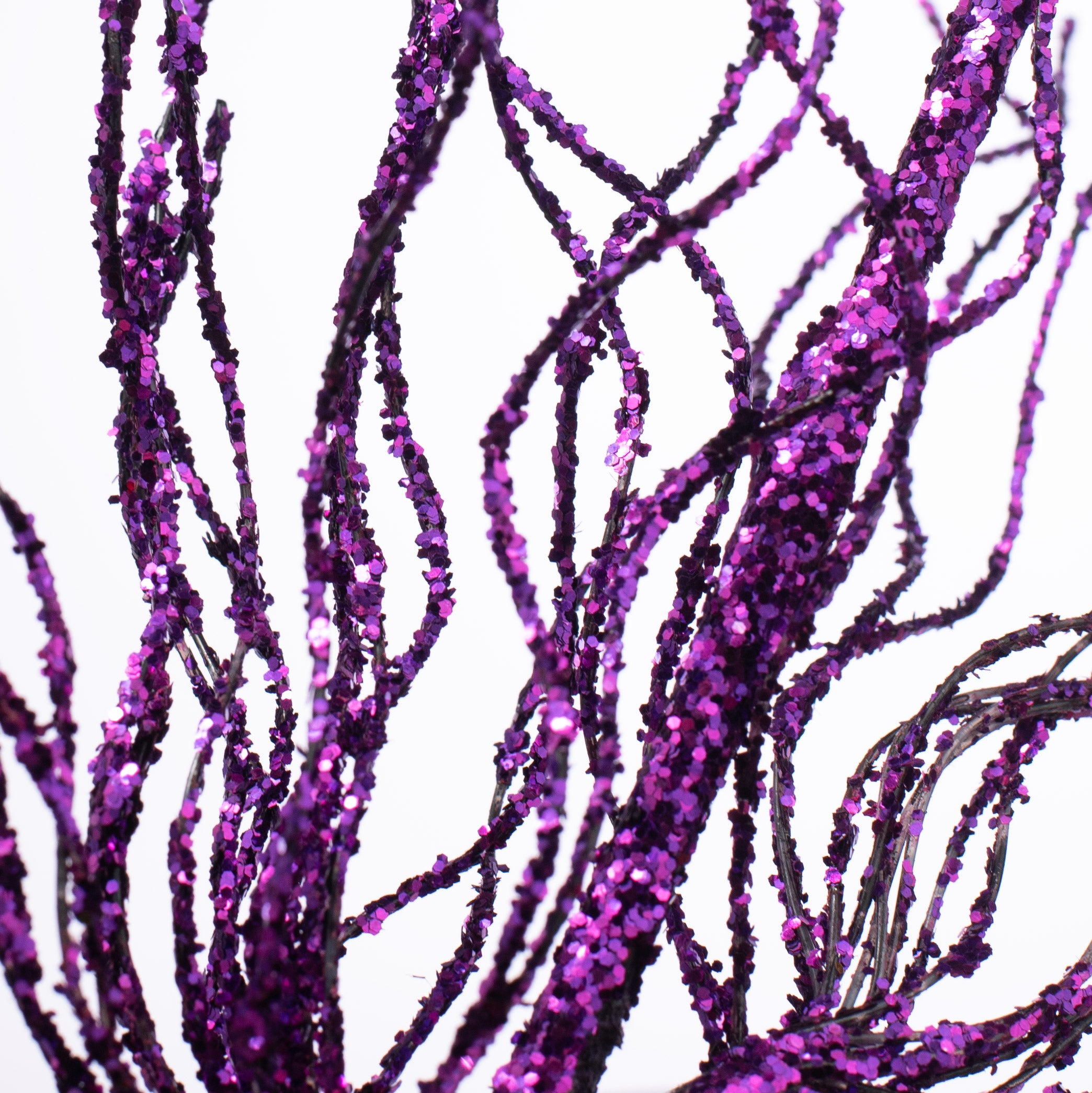 31" Glittered Spiral Pine Spray: Purple Lifestyle Photo