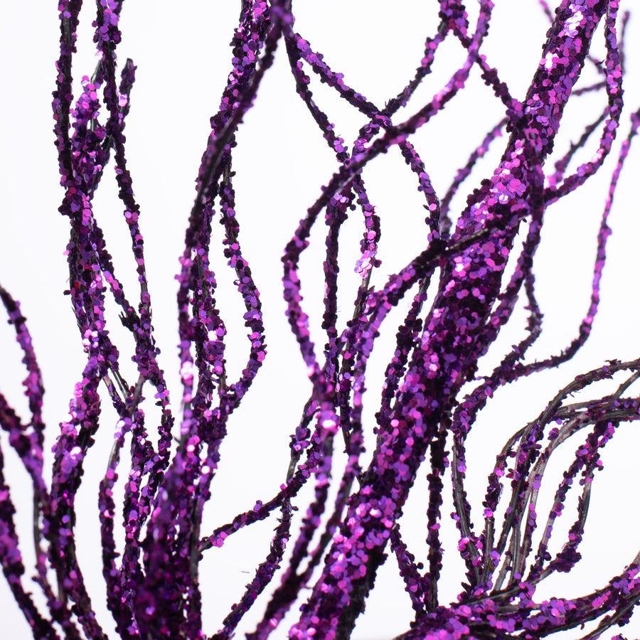 31" Glittered Spiral Pine Spray: Purple Lifestyle Photo