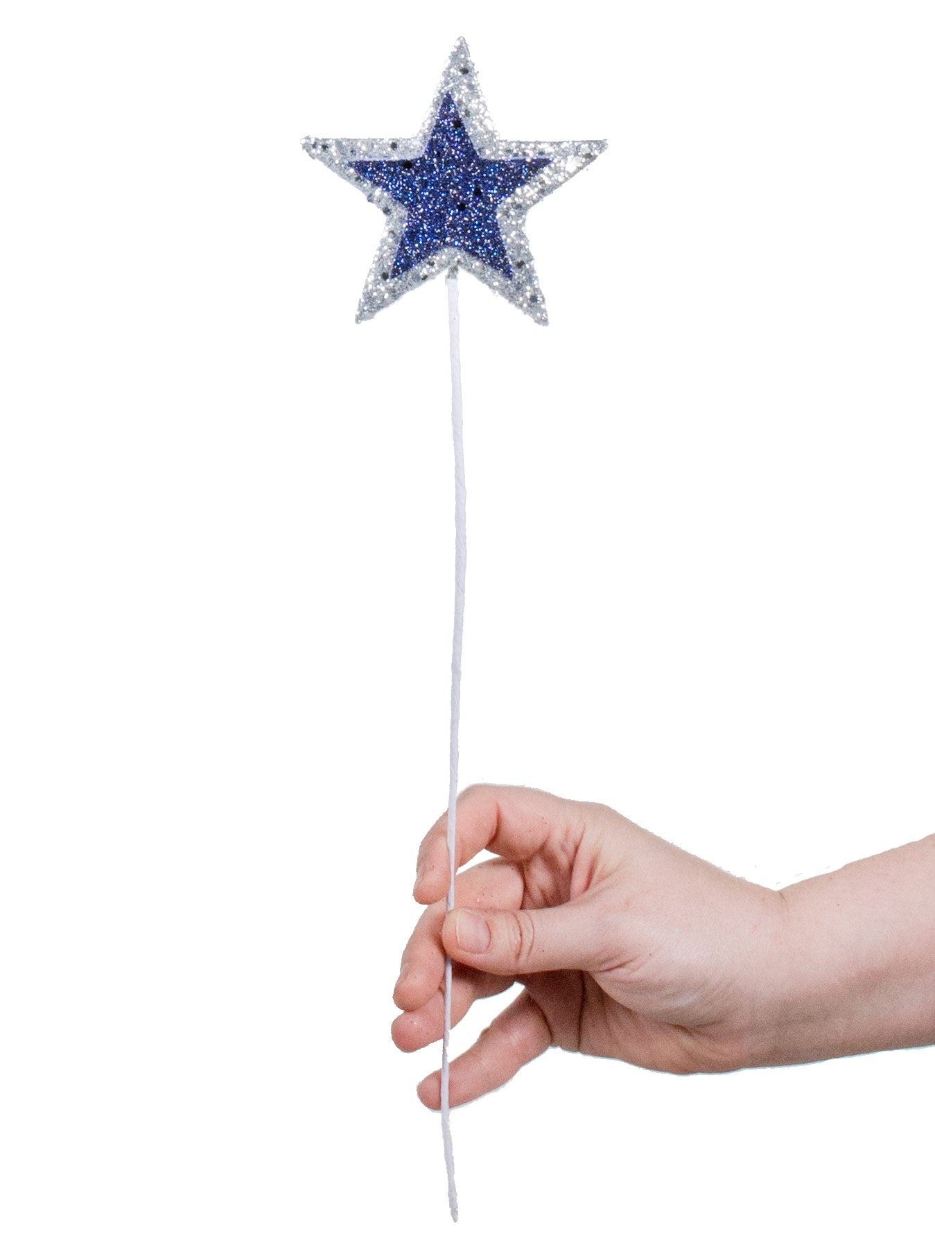 15" Glittered Star Pick: Silver & Navy detail photo 3