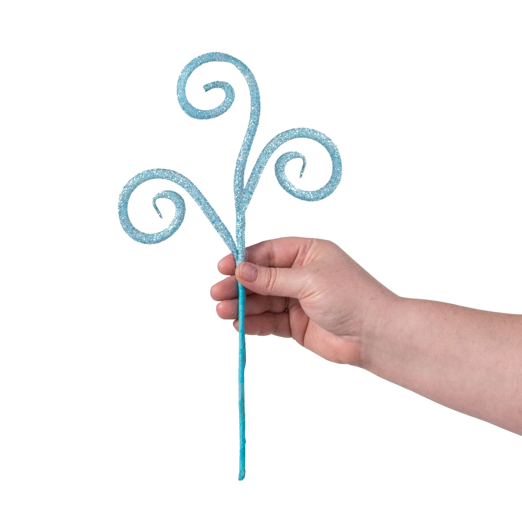 13" Glittered Swirl Pick: Ice Blue detail photo 3