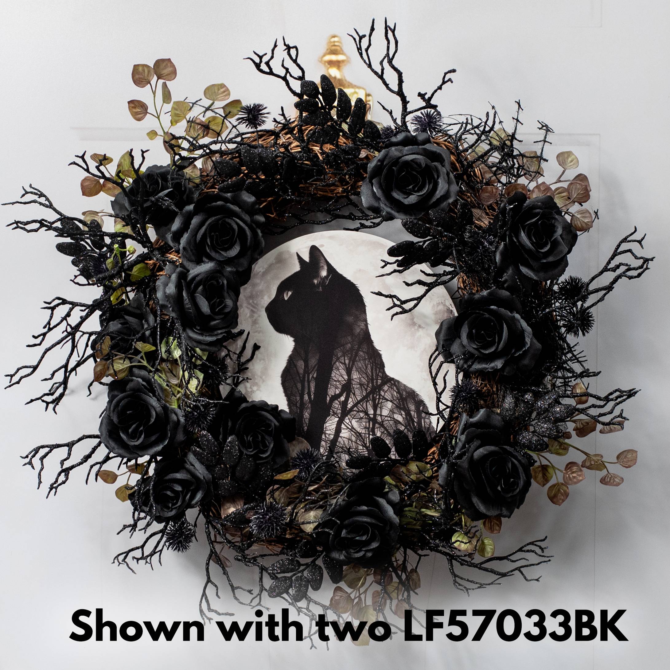 32" Glittered Twig Branch Spray: Black Lifestyle Photo
