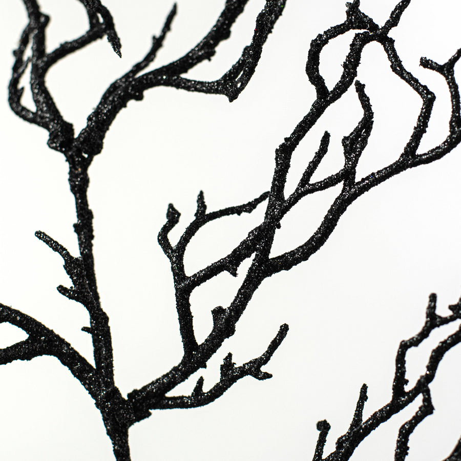32" Glittered Twig Branch Spray: Black detail photo 4