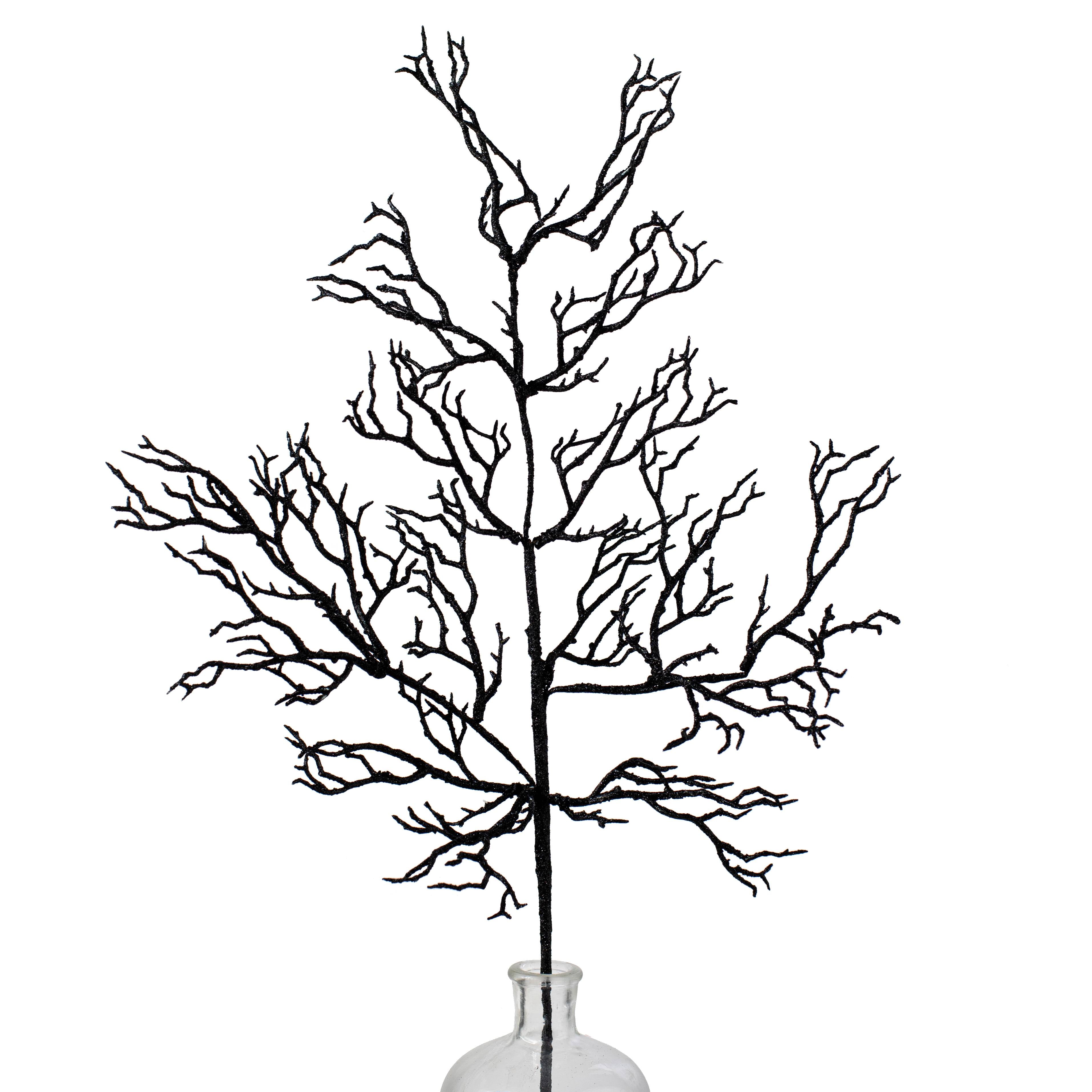32" Glittered Twig Branch Spray: Black Item Number: 57033BK