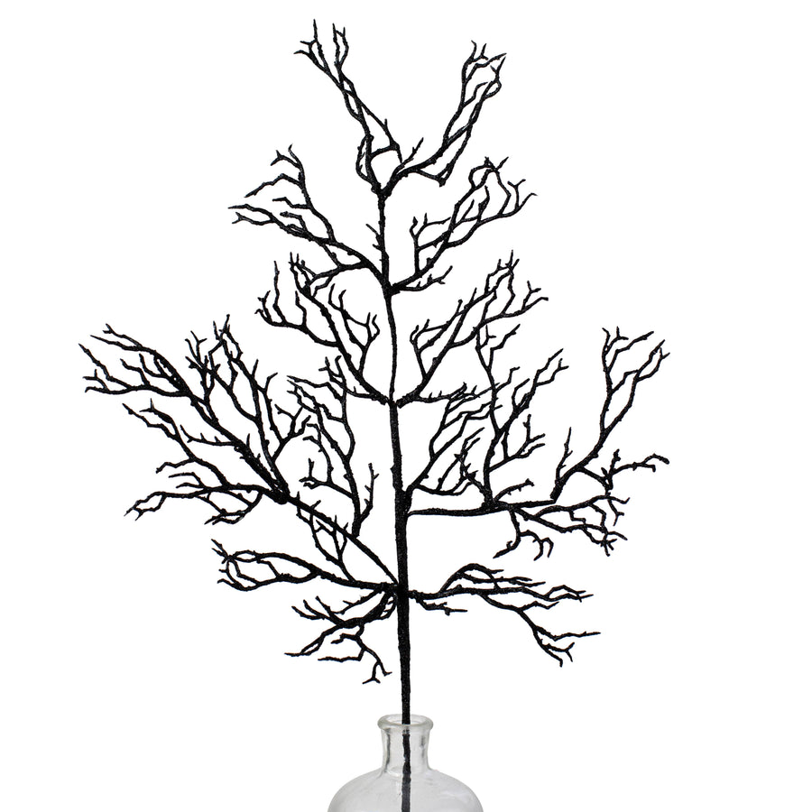 32" Glittered Twig Branch Spray: Black Item Number: 57033BK