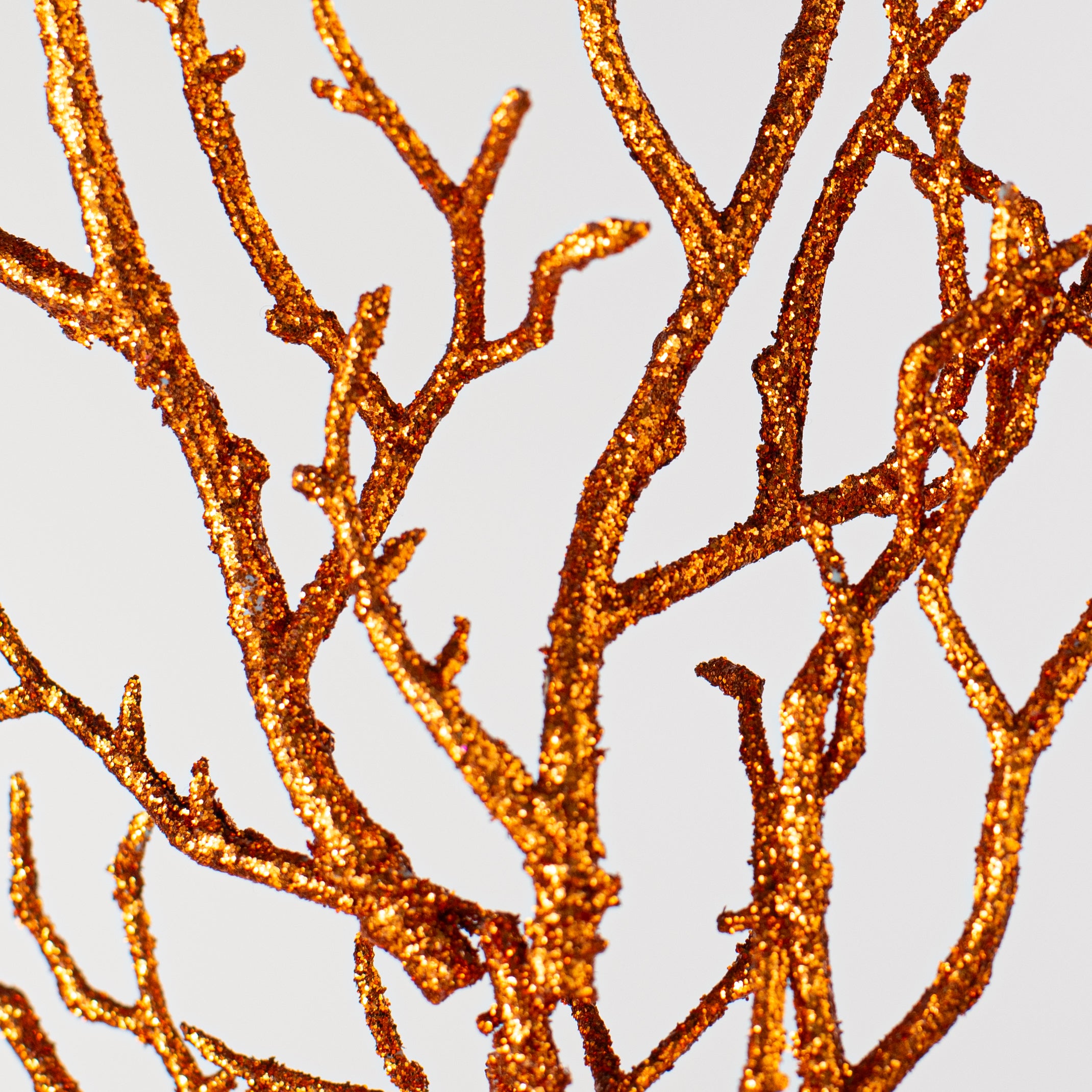 32" Glittered Twig Branch Spray: Orange Lifestyle Photo