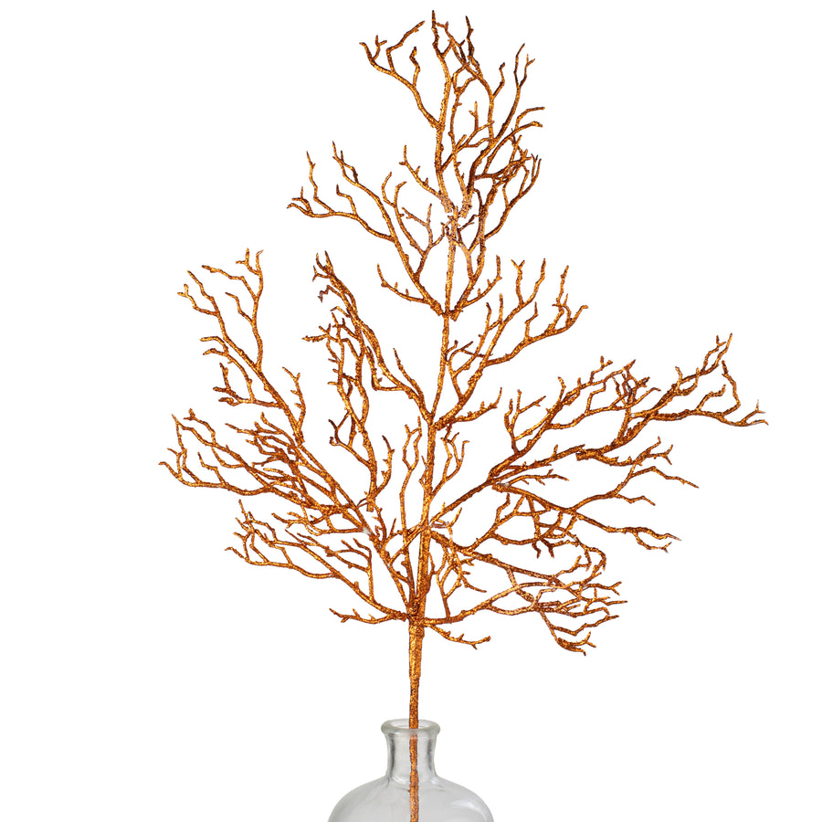 32" Glittered Twig Branch Spray: Orange Item Number: 57033OR