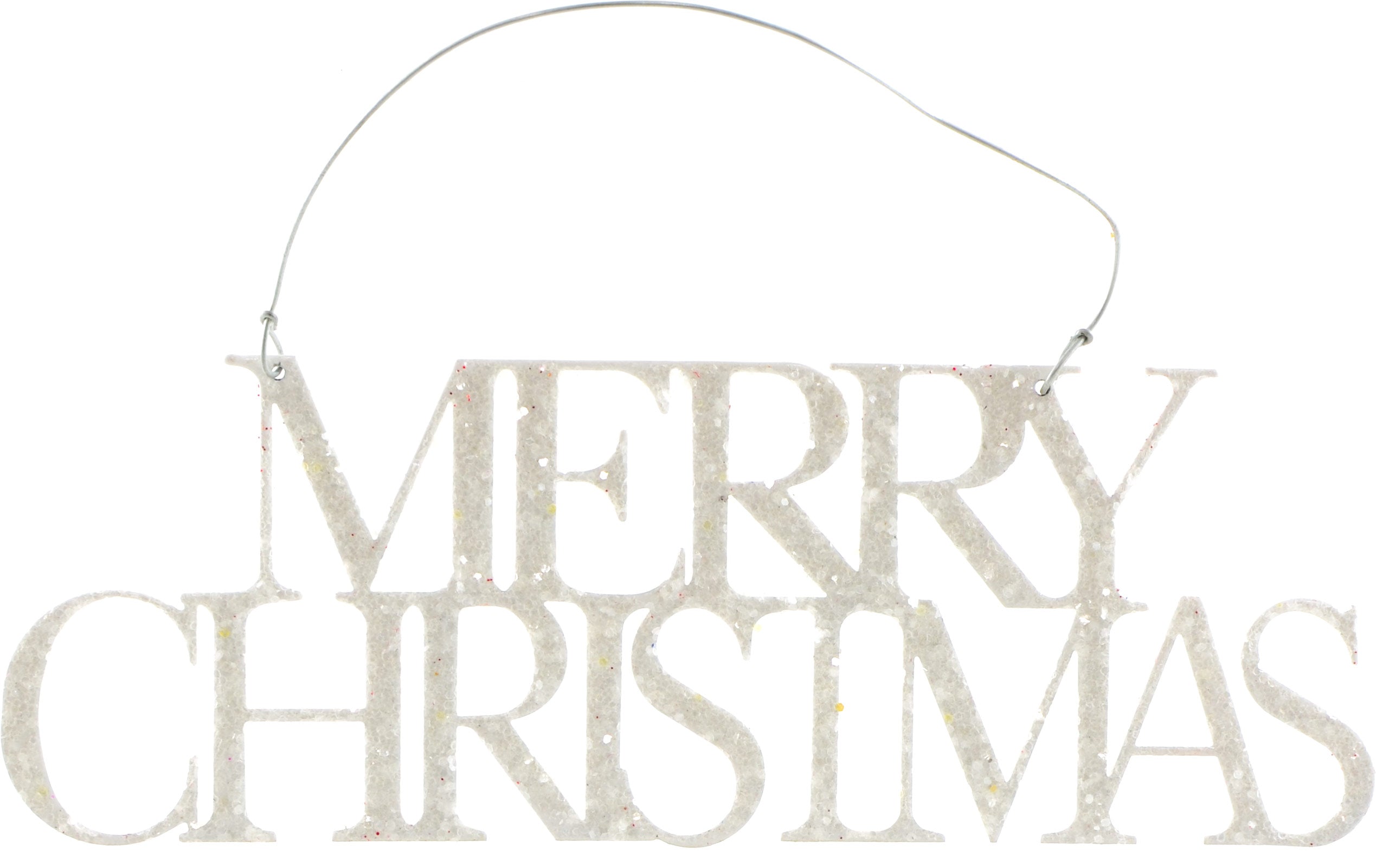 Glittered Words Ornament: White Merry Christmas Item Number: 7133