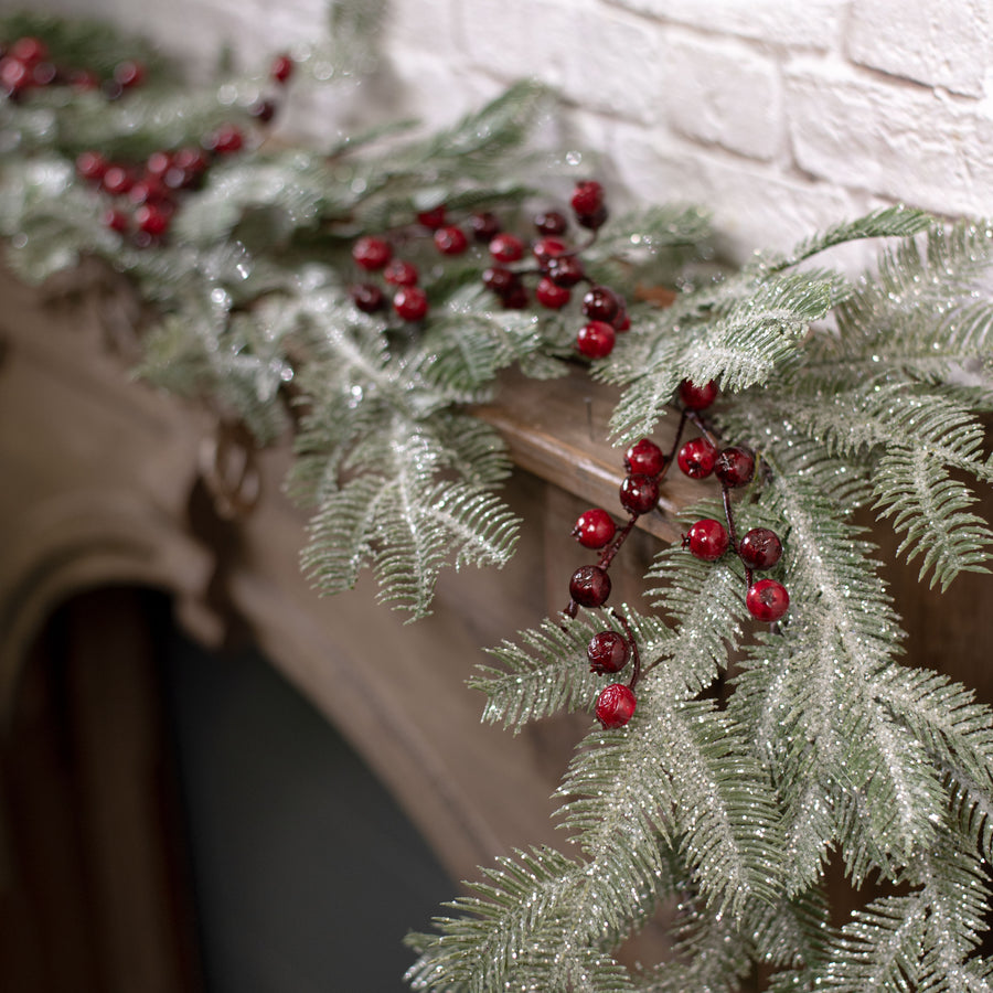 6' Glitzy Hemlock Pine Garland Lifestyle Photo