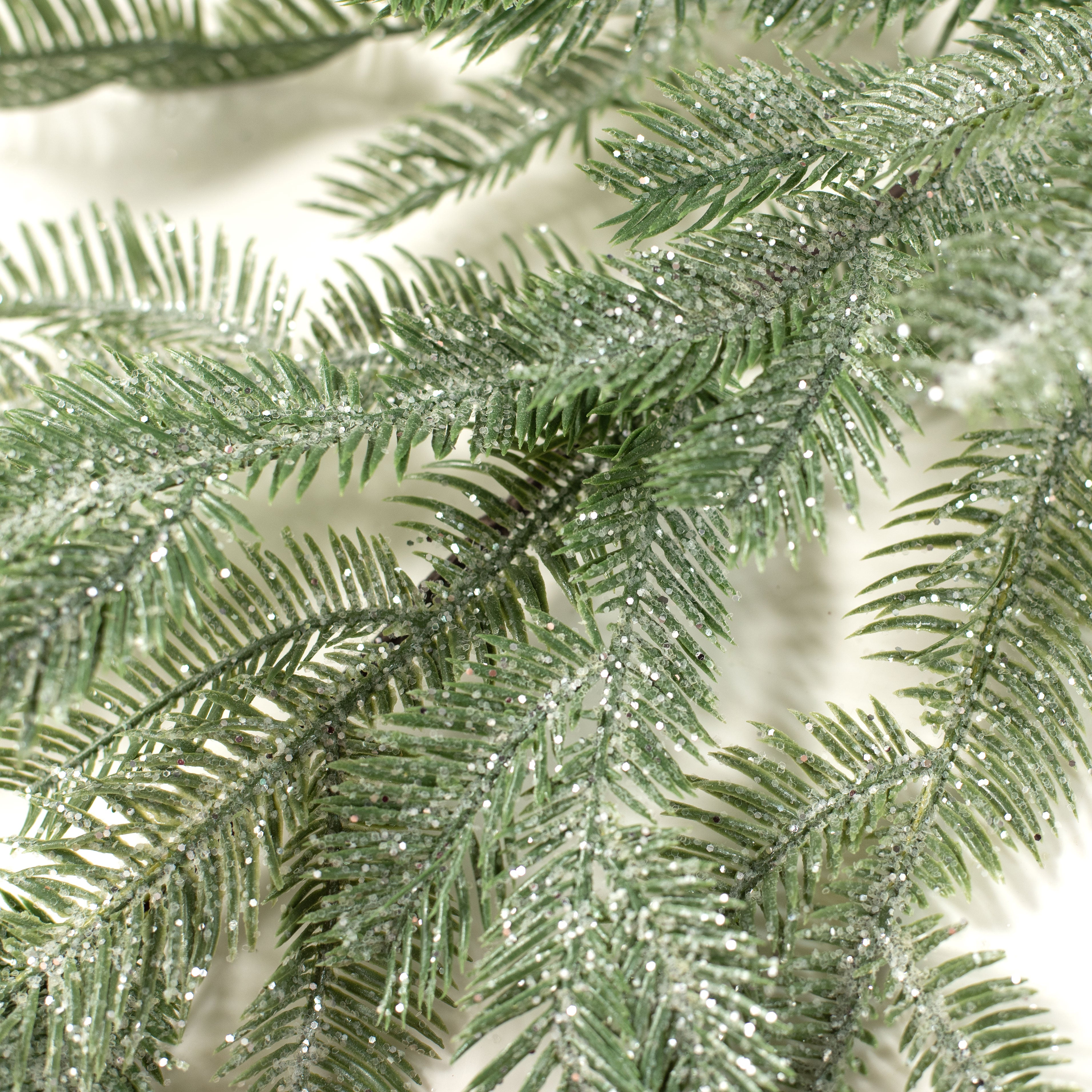 6' Glitzy Hemlock Pine Garland detail photo 3