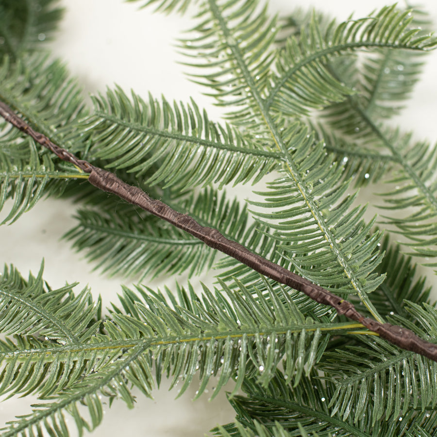 6' Glitzy Hemlock Pine Garland detail photo 4