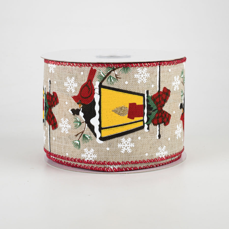 2.5" Glowing Gas Lantern With Cardinal Ribbon (10 Yards) Item Number: 71060-40-15