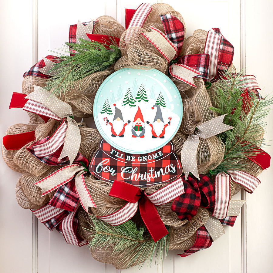 12" Gnome for Christmas Snow Globe Sign Lifestyle Photo