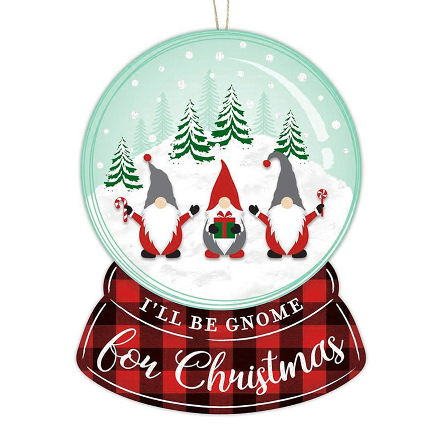 12" Gnome for Christmas Snow Globe Sign Item Number: AP8913