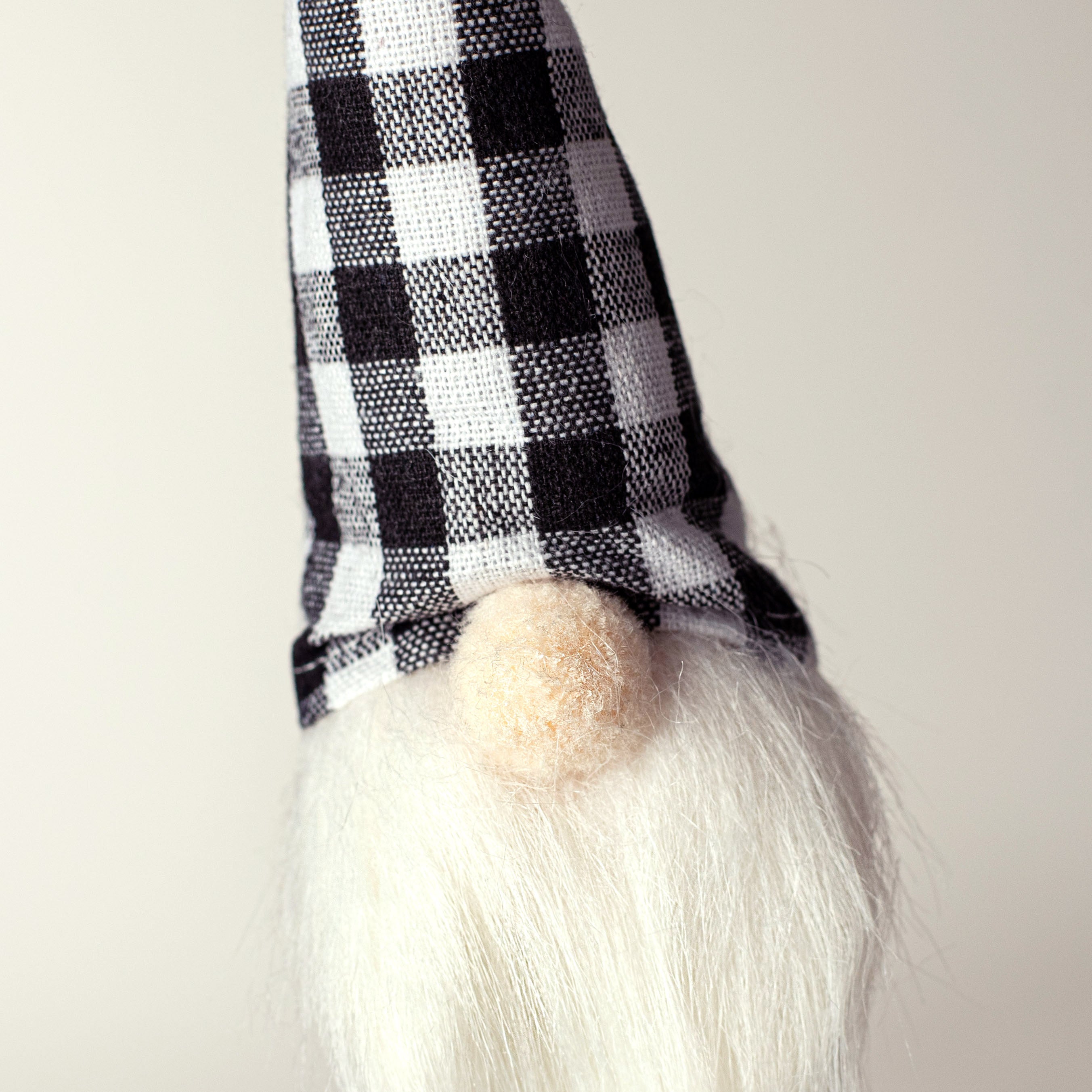 15" Gnome Pick: Black & White Gingham detail photo 3