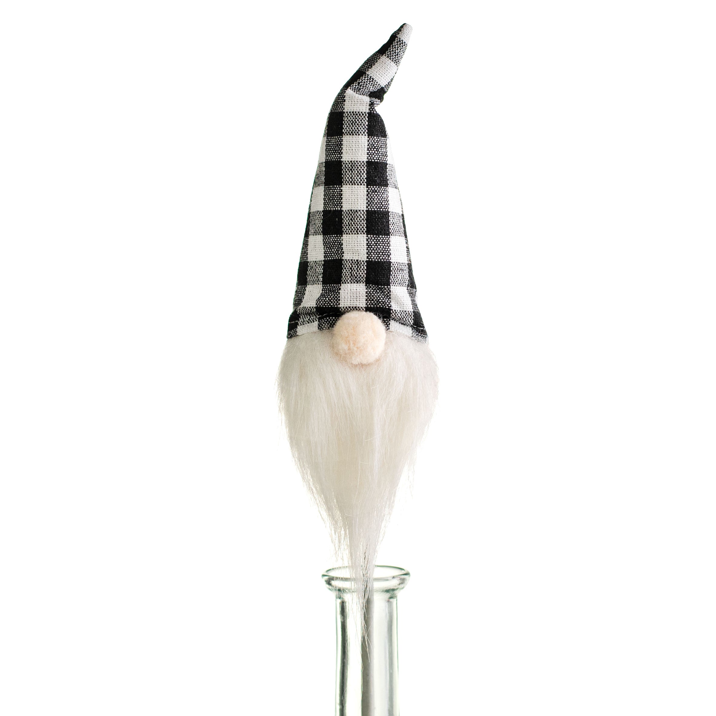 15" Gnome Pick: Black & White Gingham Item Number: 85424GINGHAM