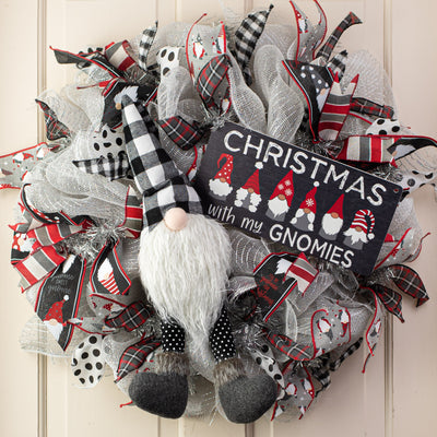 Gnome Wreath Accent: Buffalo Plaid (3 Piece) Lifestyle Photo