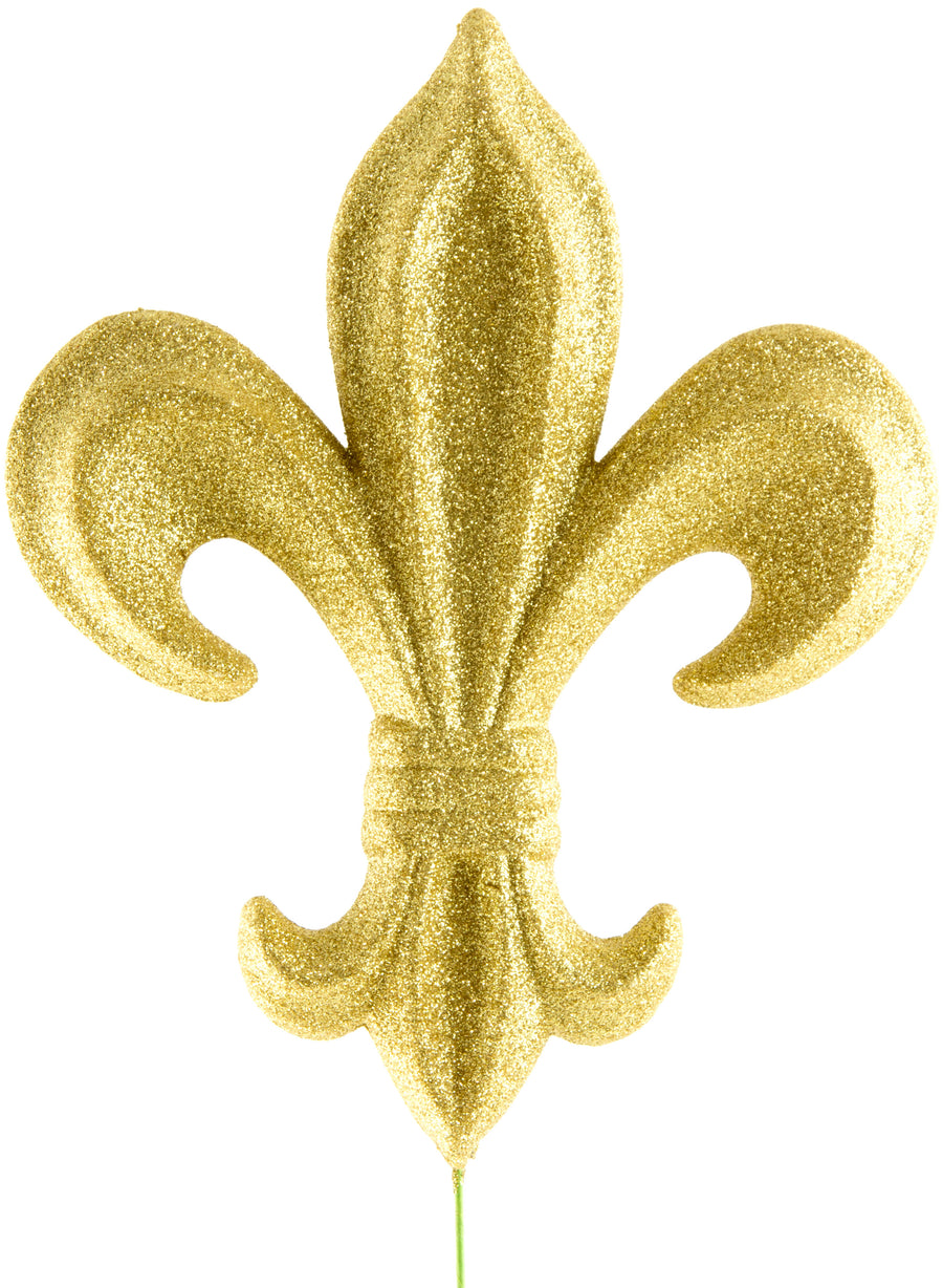 Gold Glitter Fleur De Lis Pick: 10" detail photo 3