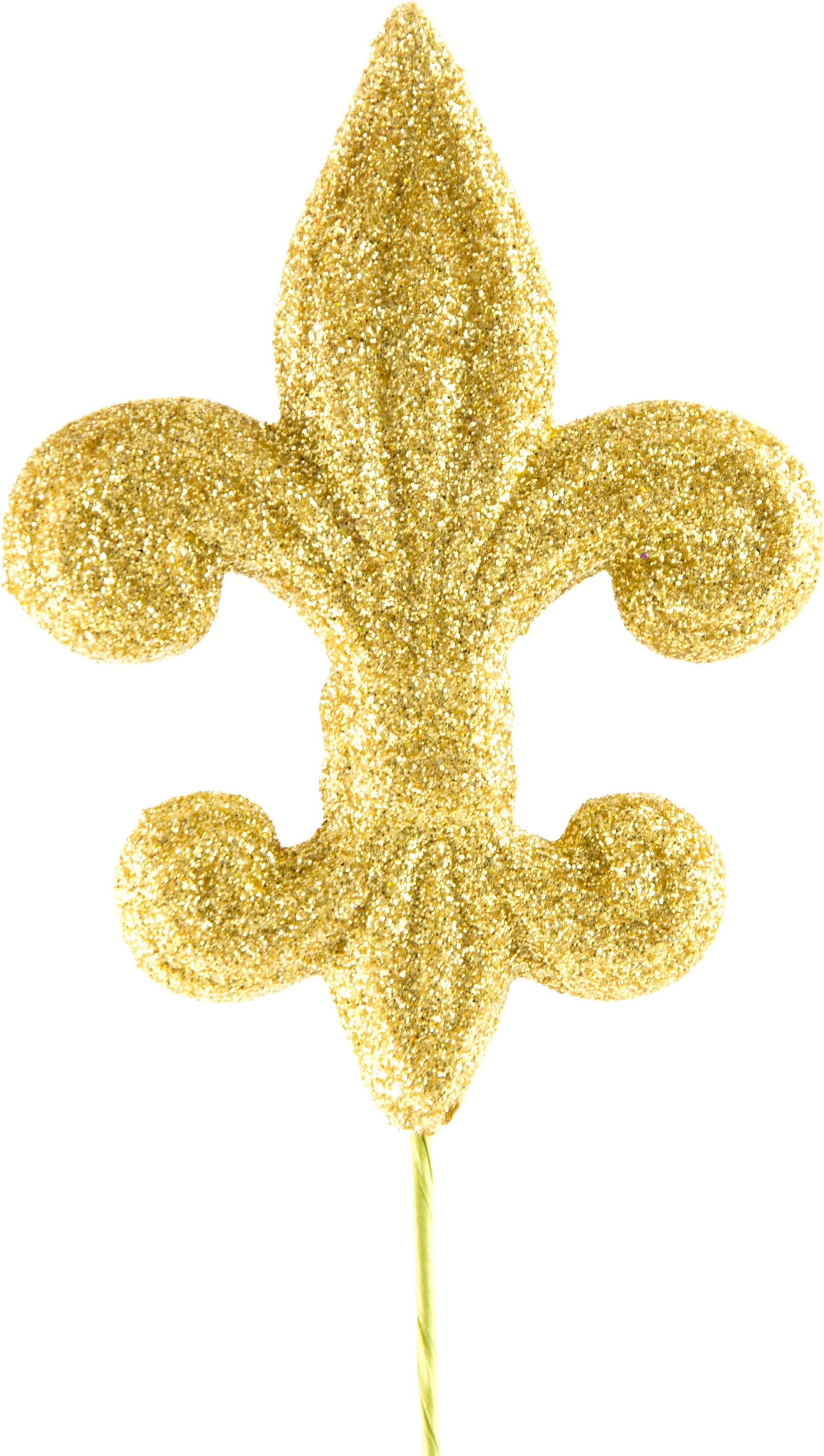 Gold Glitter Fleur de Lis Pick: 4" detail photo 3