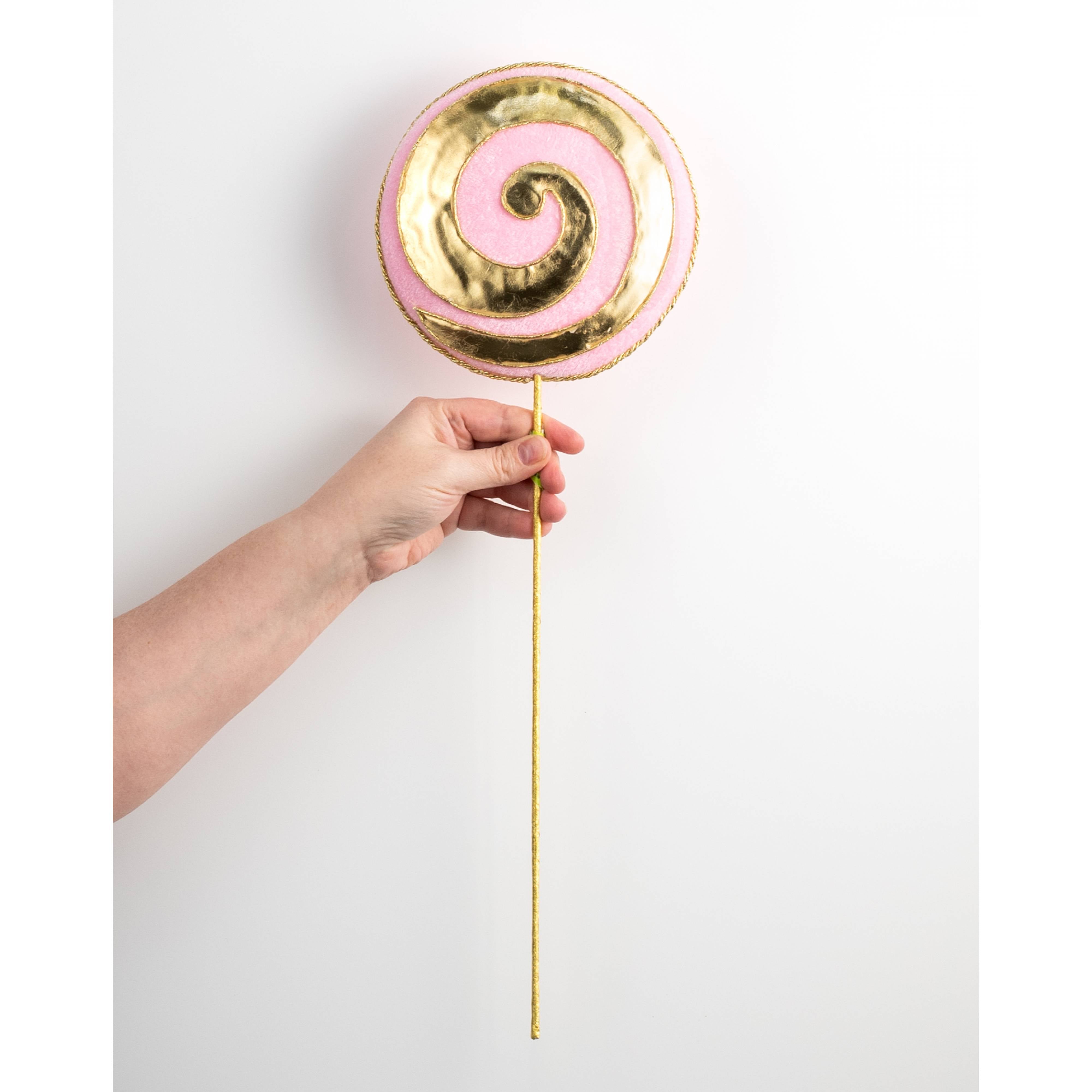 20" Golden Metallic Lollipop Pick: Soft Pink detail photo 3