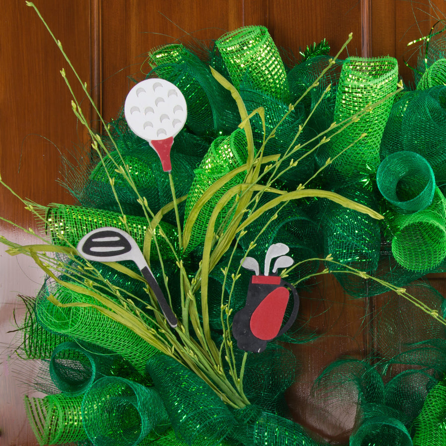 28" Golf Floral Spray: Ball, Club & Golf Bag Lifestyle Photo