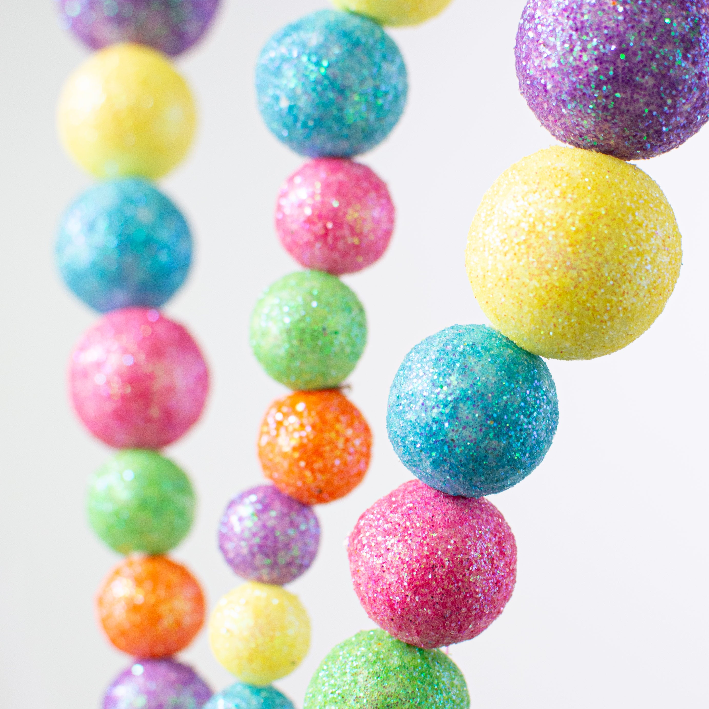 29" Graduated Ball Spray: Lime, Yellow, Orange, Lavender, Blue, Pink Lifestyle Photo