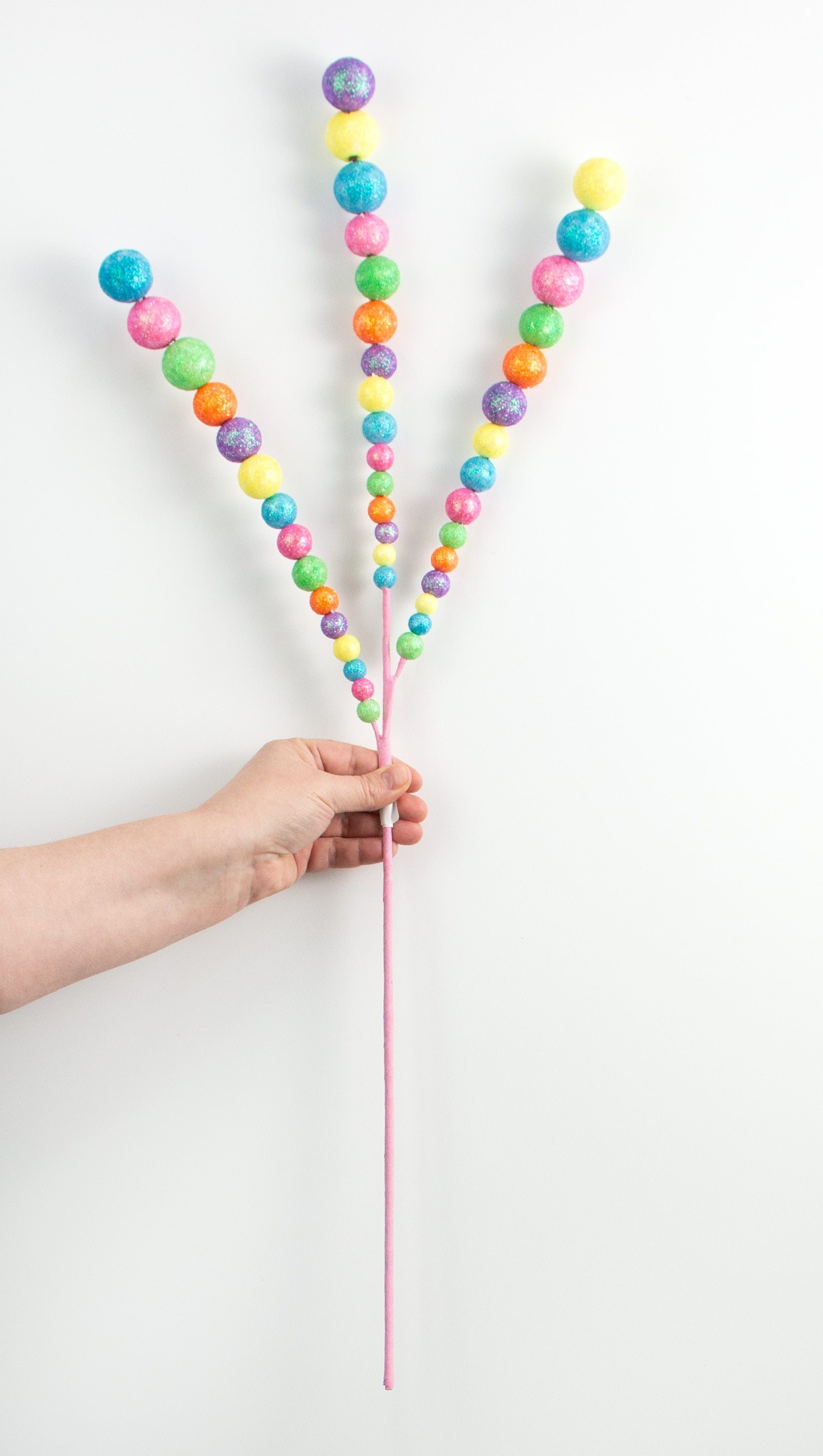 29" Graduated Ball Spray: Lime, Yellow, Orange, Lavender, Blue, Pink detail photo 3