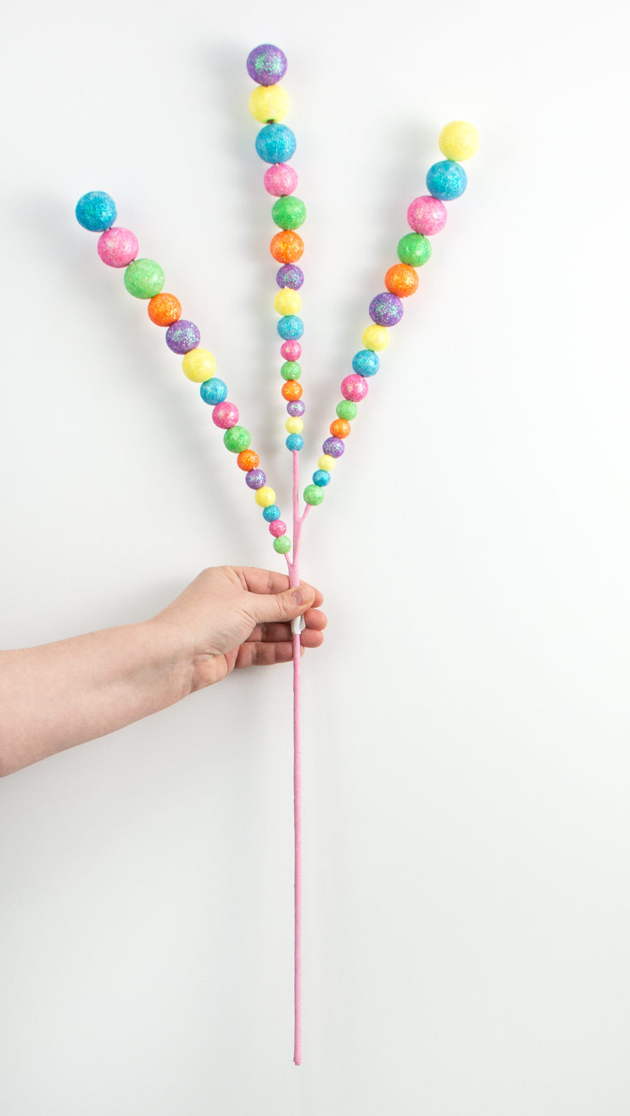 29" Graduated Ball Spray: Lime, Yellow, Orange, Lavender, Blue, Pink detail photo 3