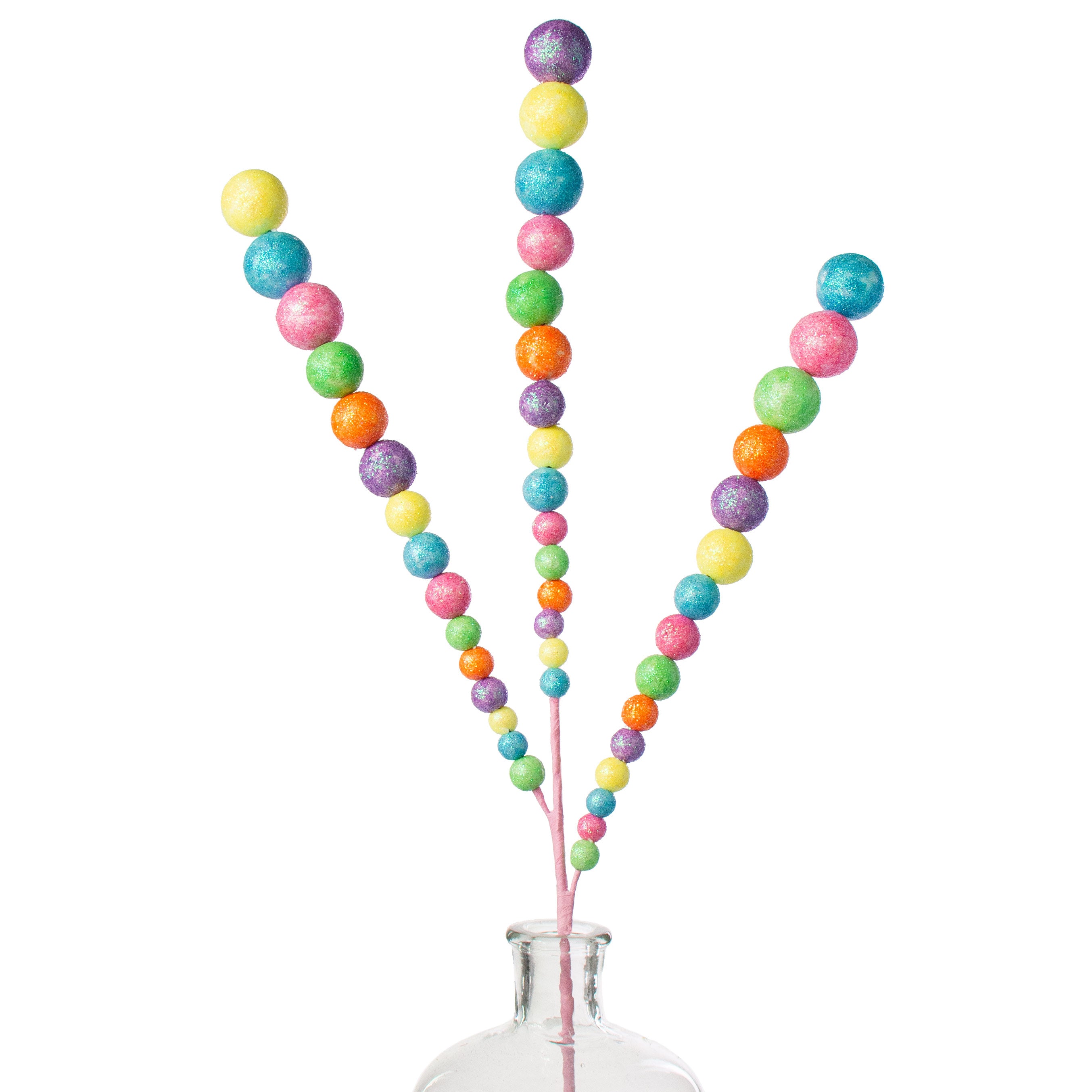 29" Graduated Ball Spray: Lime, Yellow, Orange, Lavender, Blue, Pink Item Number: MN03412C