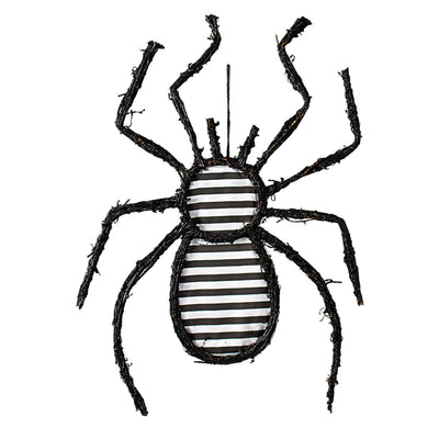 23" Grapevine Hanger: Black & White Stripe Spider Item Number: KG303127