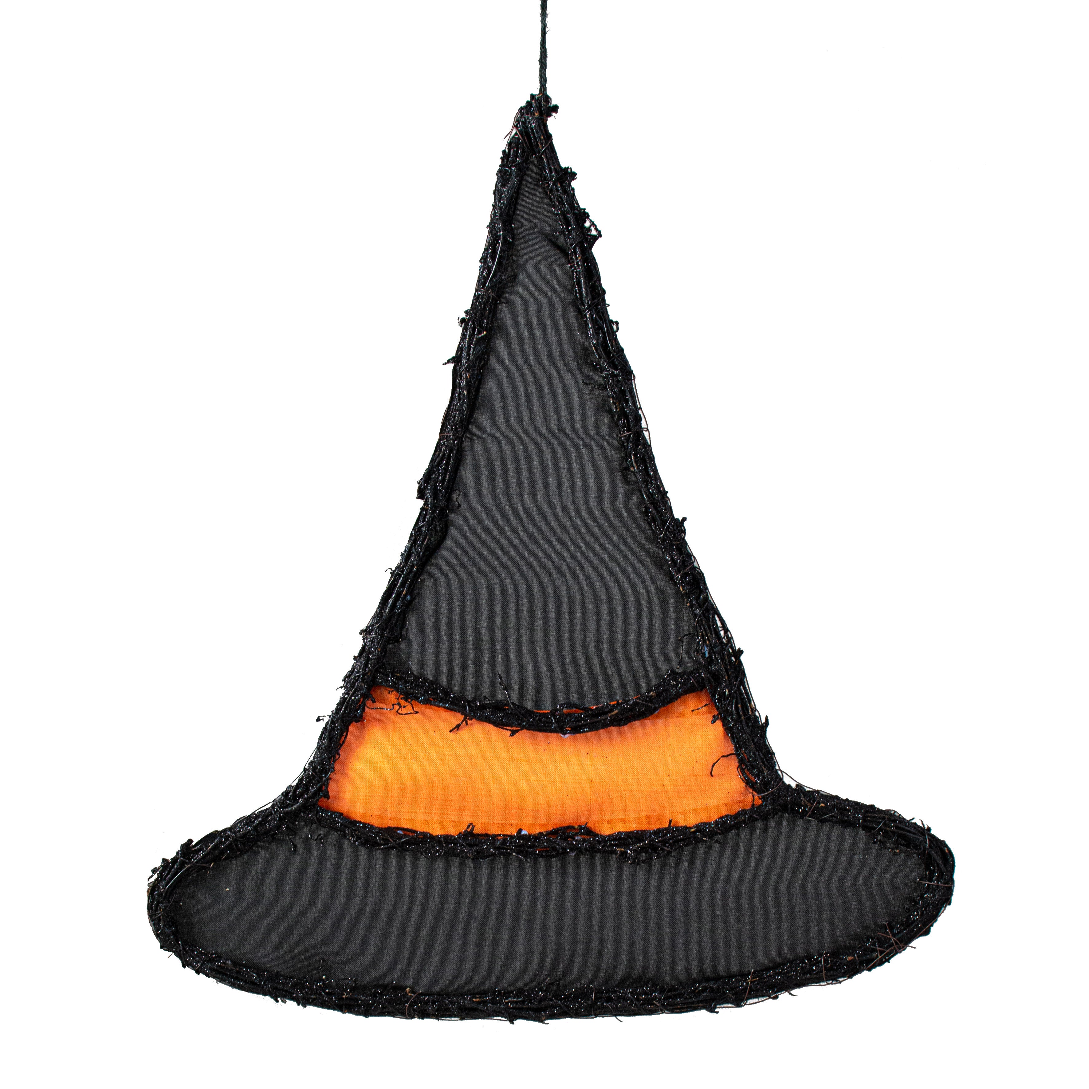 21" Grapevine Hanger: Black Witch Hat Item Number: KG3102