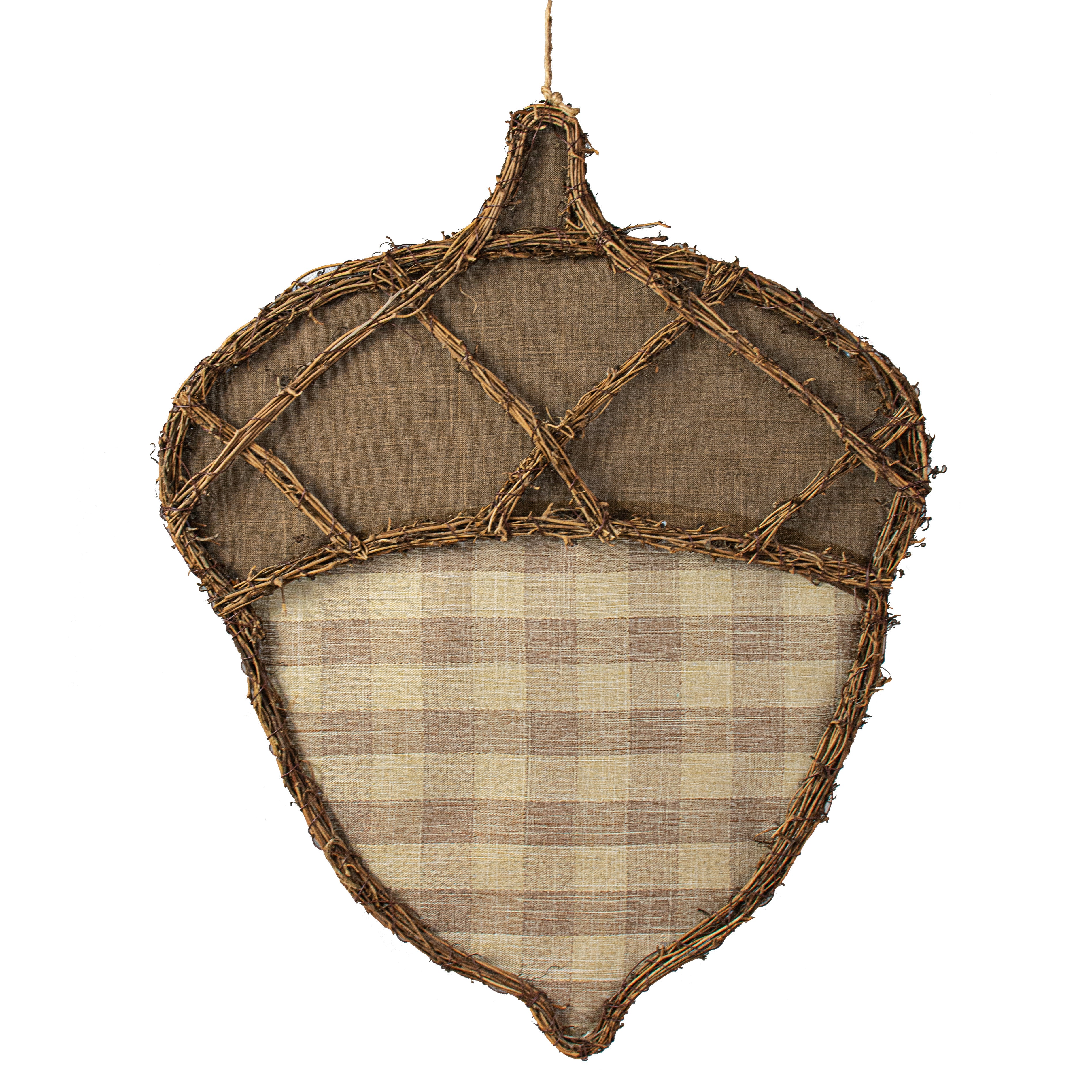 22" Grapevine Hanger: Brown & Beige Acorn Item Number: KG3067