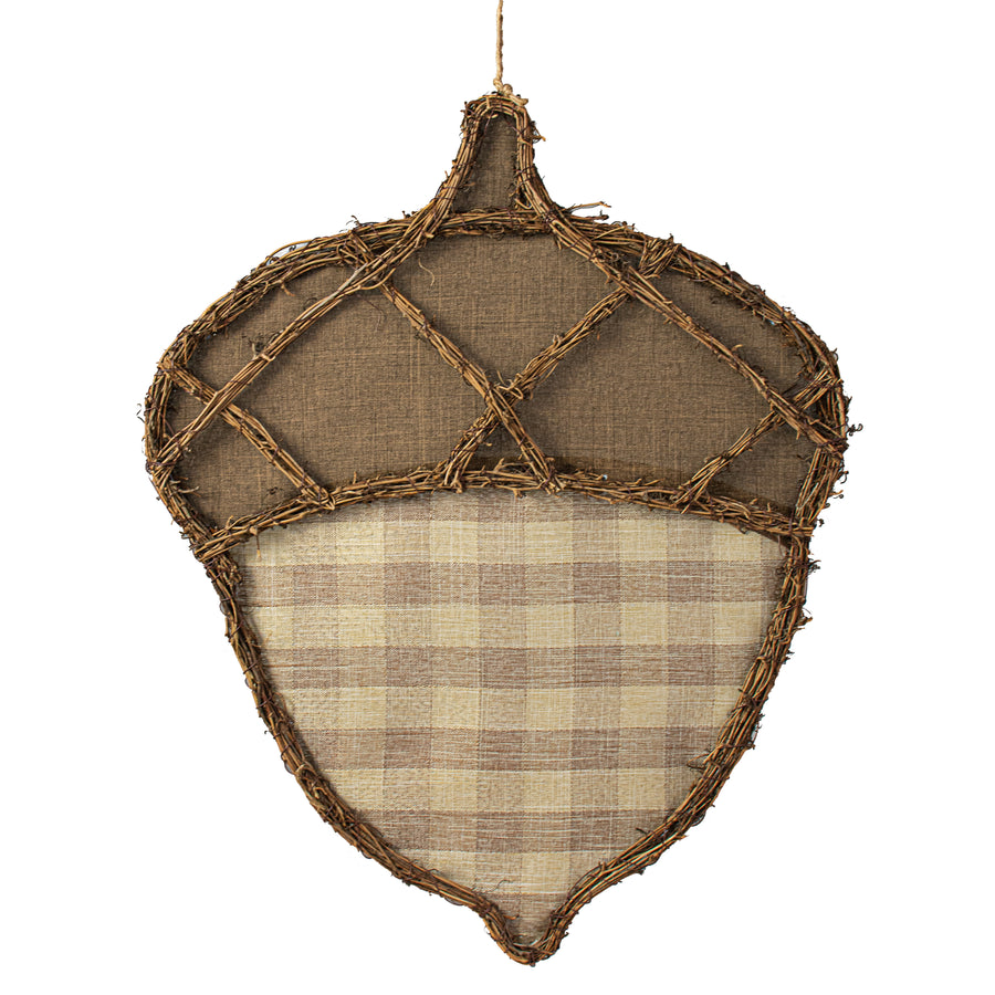 22" Grapevine Hanger: Brown & Beige Acorn Item Number: KG3067
