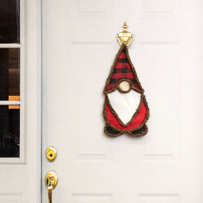 20" Grapevine Hanger: Buffalo Plaid Gnome Lifestyle Photo