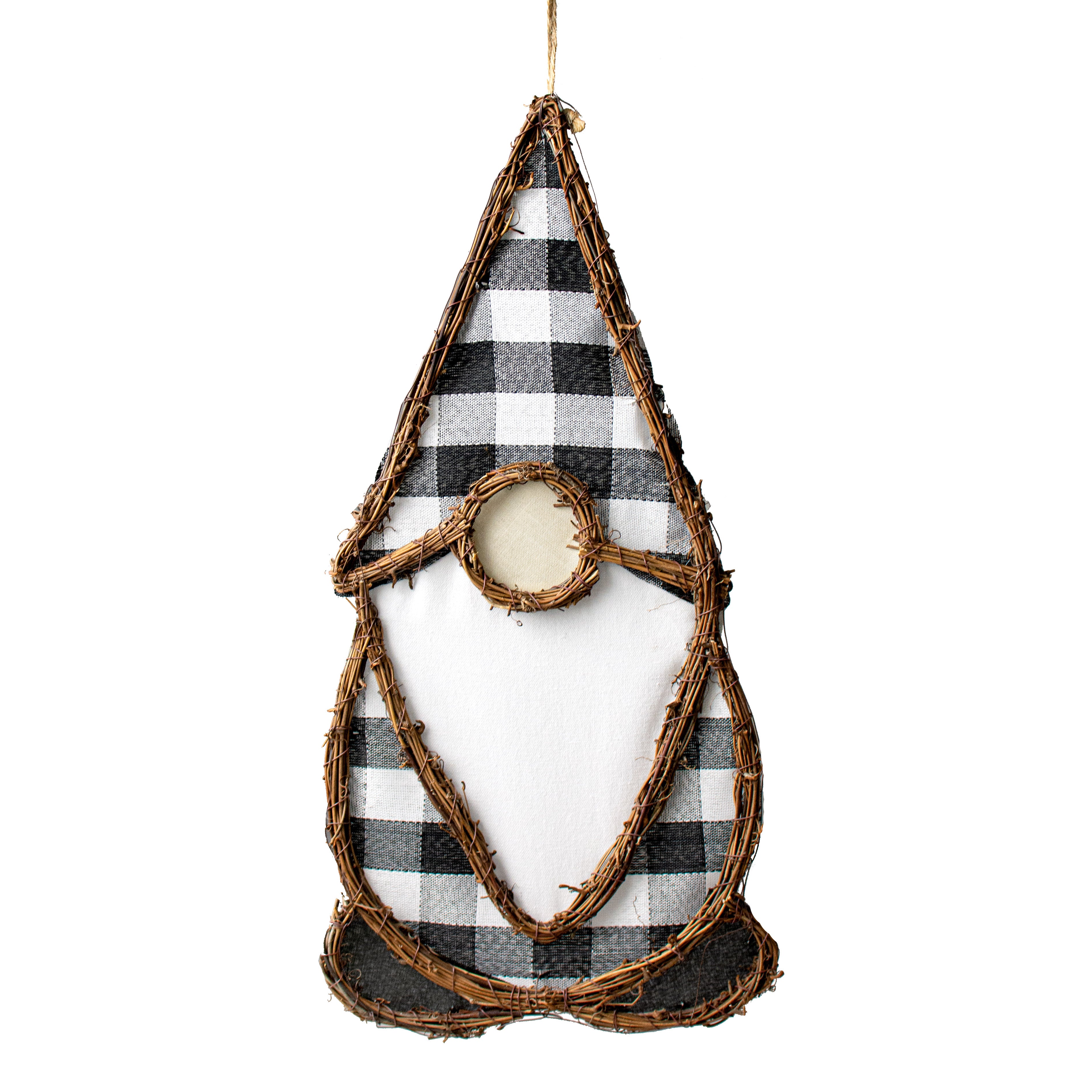 20" Grapevine Hanger: BW Check Gnome Item Number: KG3083