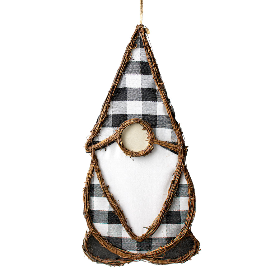 20" Grapevine Hanger: BW Check Gnome Item Number: KG3083