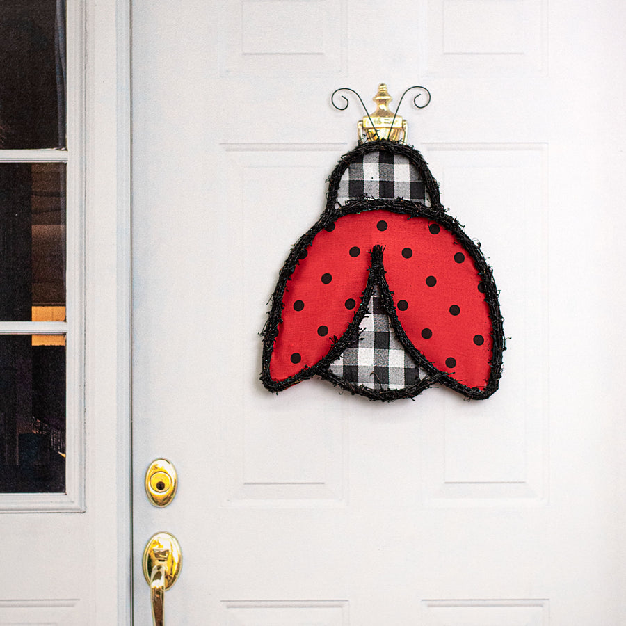 21" Grapevine Hanger: Check & Dots Ladybug Lifestyle Photo