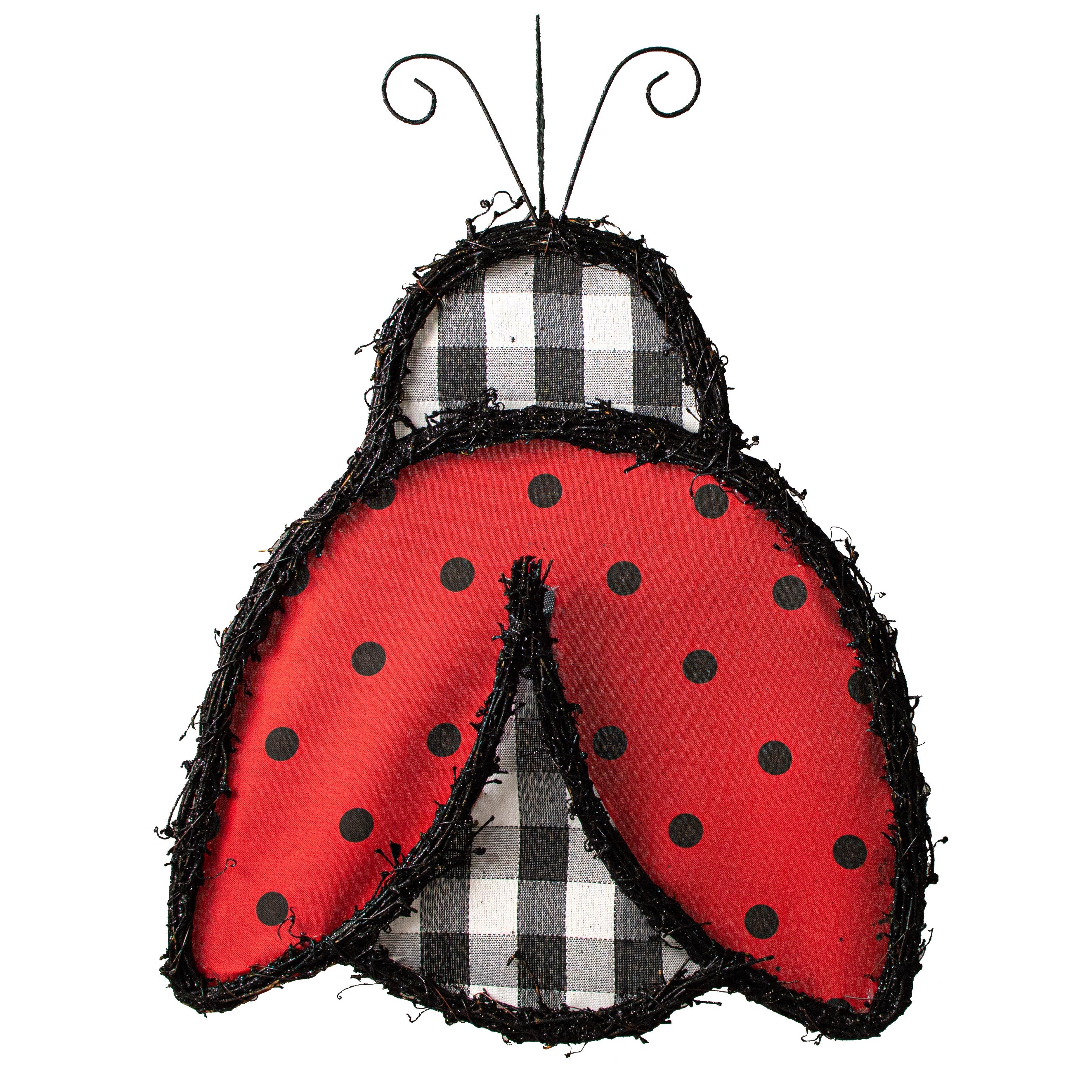 21" Grapevine Hanger: Check & Dots Ladybug Item Number: KG3048