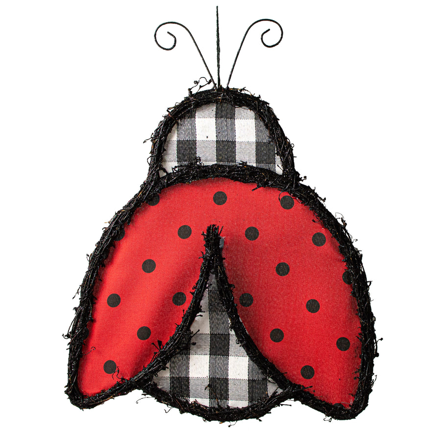 21" Grapevine Hanger: Check & Dots Ladybug Item Number: KG3048
