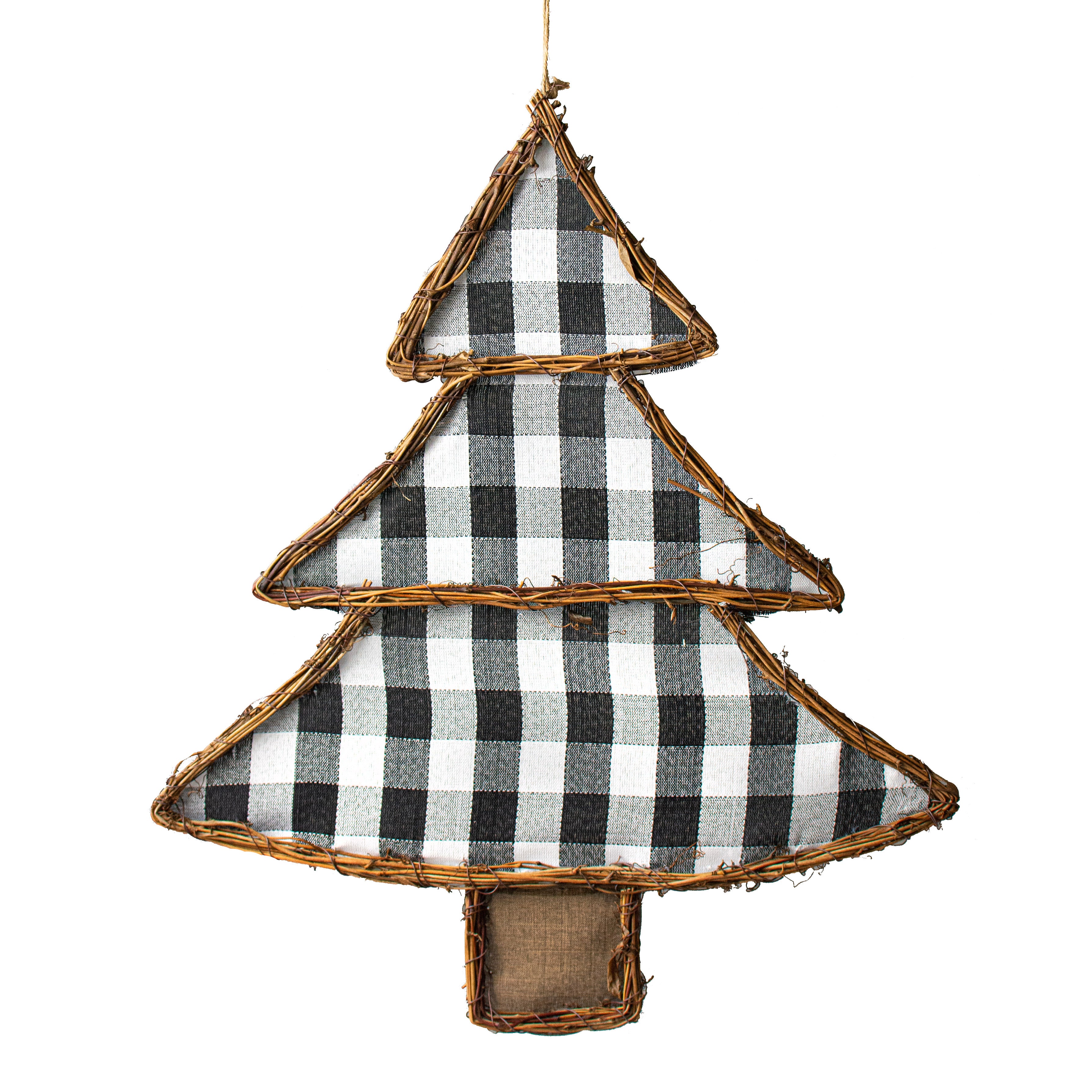 22.5" Grapevine Hanger: Christmas Tree BW Check Item Number: KG3044