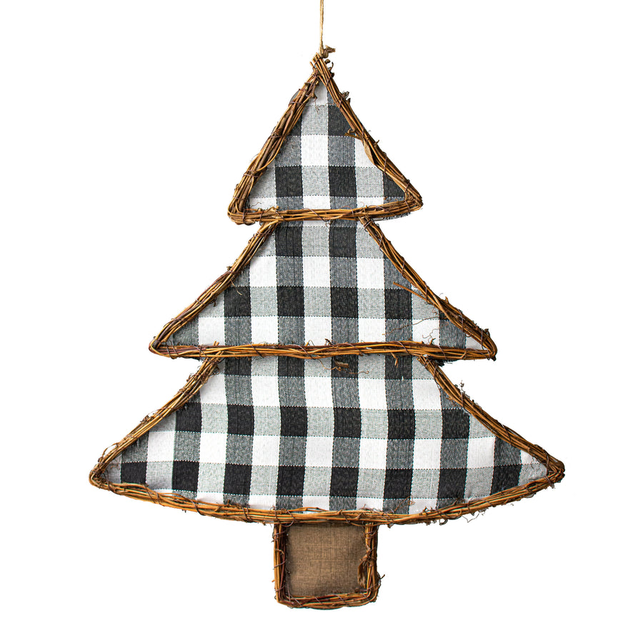 22.5" Grapevine Hanger: Christmas Tree BW Check Item Number: KG3044