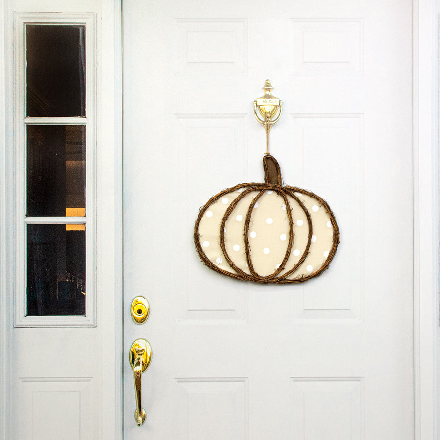 16" Grapevine Hanger: Cream Pumpkin Lifestyle Photo