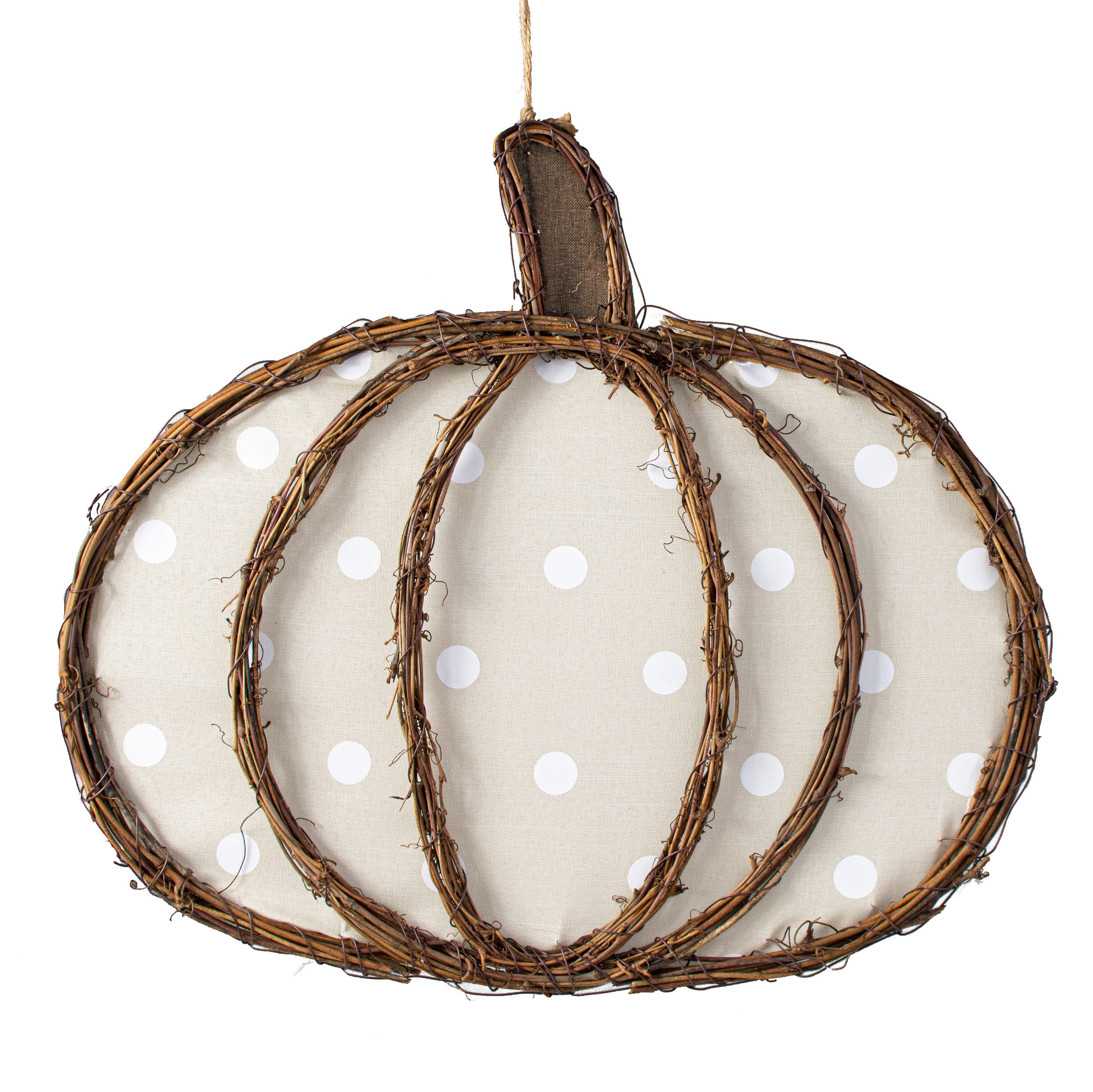 16" Grapevine Hanger: Cream Pumpkin Item Number: KG305237