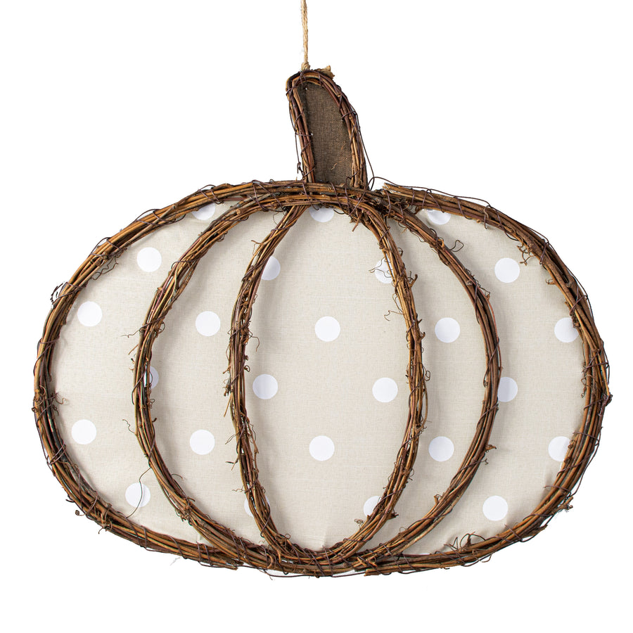 16" Grapevine Hanger: Cream Pumpkin Item Number: KG305237
