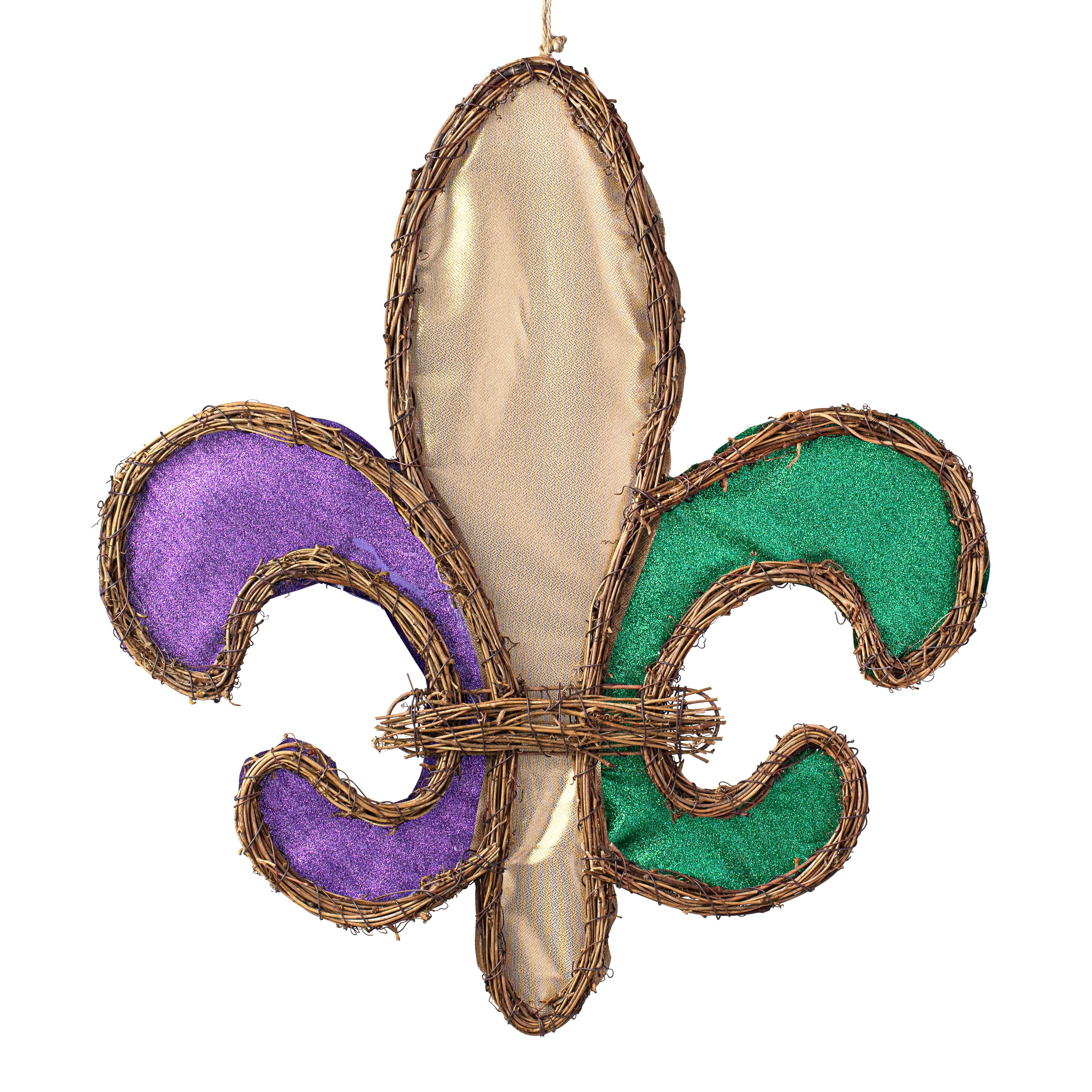 21" Grapevine Hanger: Glitter Fleur De Lis Item Number: KG3123