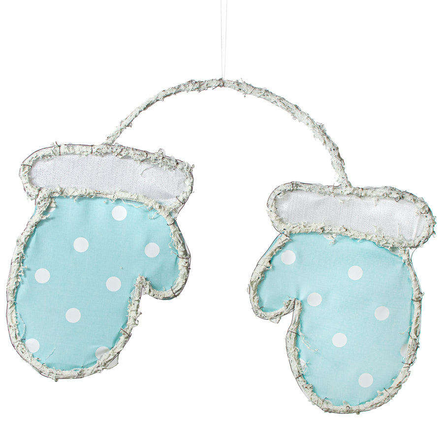 21" Grapevine Hanger: Ice Blue Mittens Item Number: KG3039