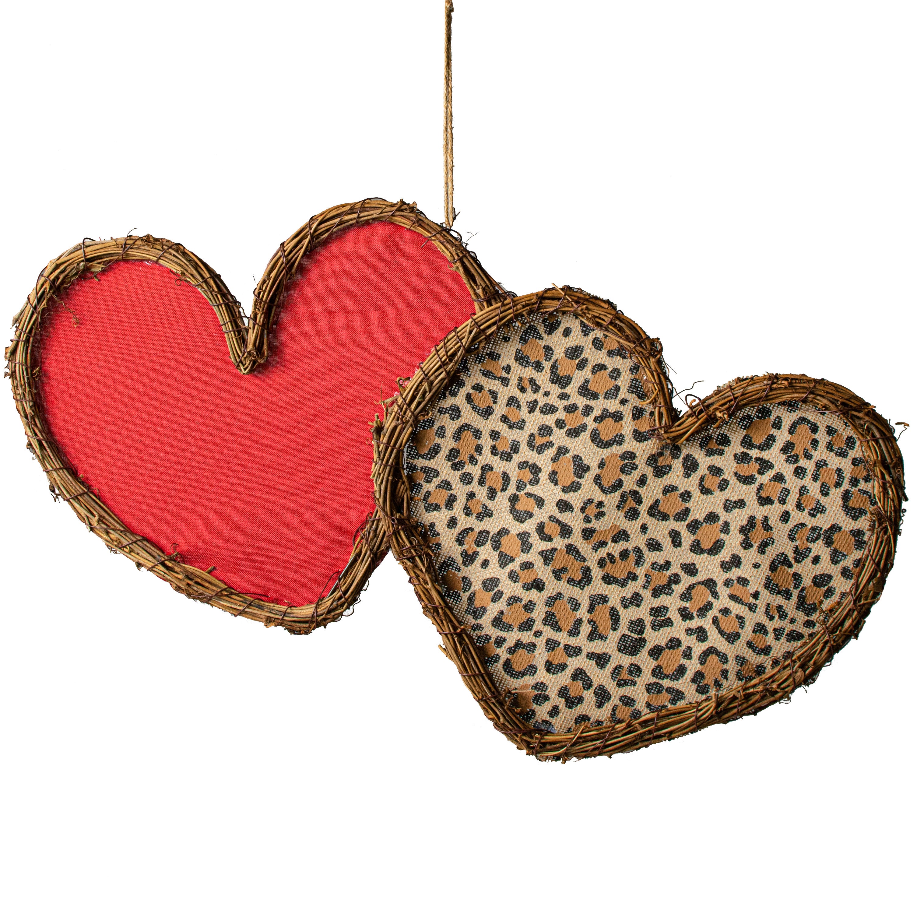 21" Grapevine Hanger: Leopard & Red Hearts Item Number: KG3022