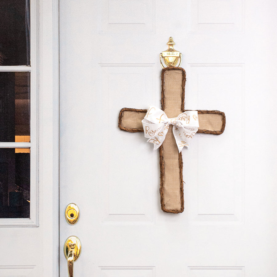 22" Grapevine Hanger: Light Beige Cross Lifestyle Photo