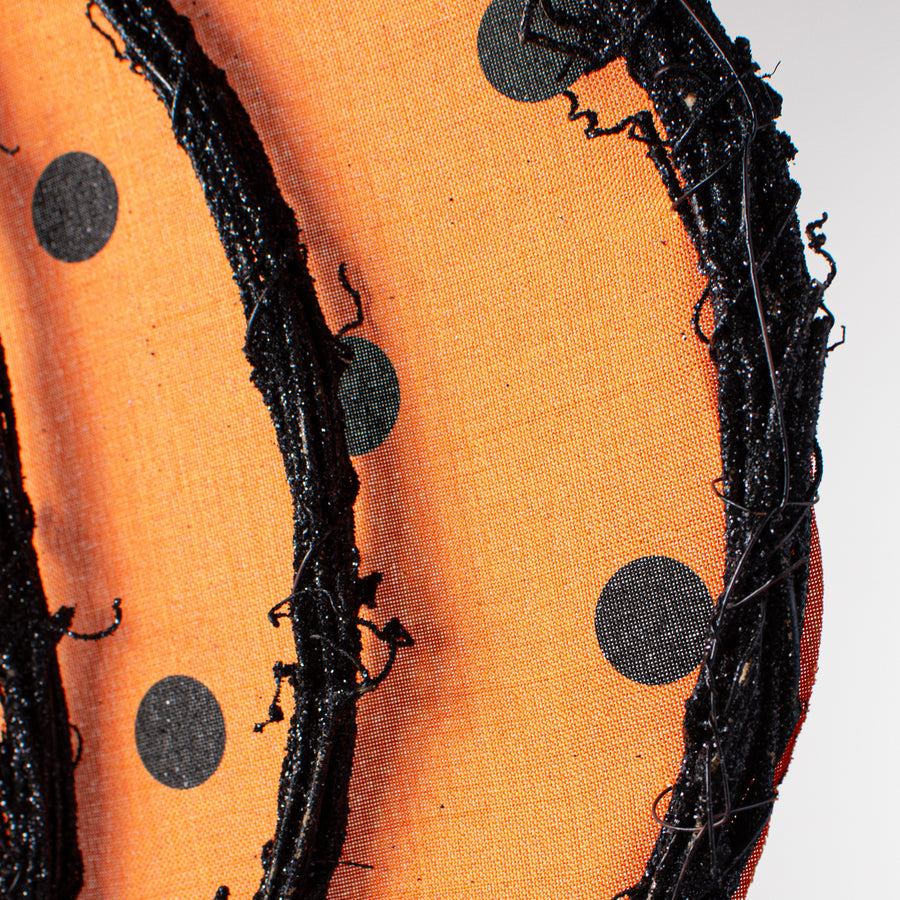 16" Grapevine Hanger: Orange Polka Dot Pumpkin detail photo 3
