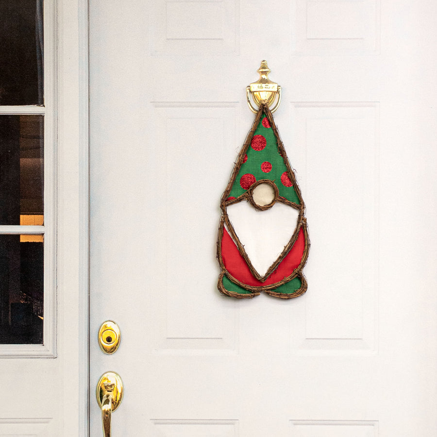 20" Grapevine Hanger: Polka Dot Christmas Gnome Lifestyle Photo